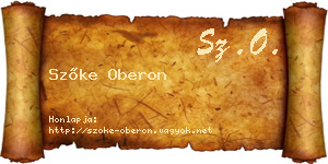 Szőke Oberon névjegykártya